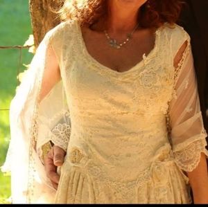 Vintage ,Tea length, Custom Wedding Dress